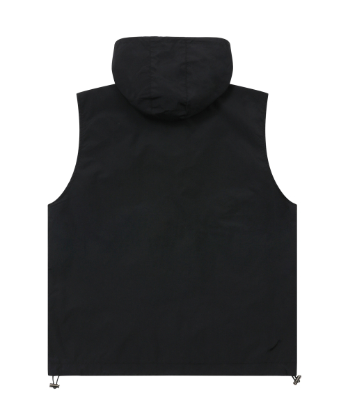 Tech nylon hood vest (Black, Charcoal)