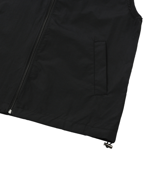 Tech nylon hood vest (Black, Charcoal)
