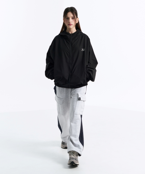 Mix wide string cargo pants (Gray, Black)