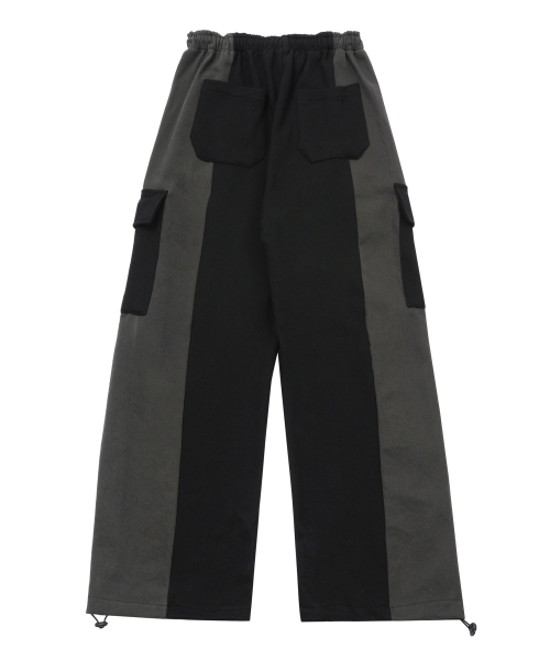 Mix wide string cargo pants (Gray, Black)