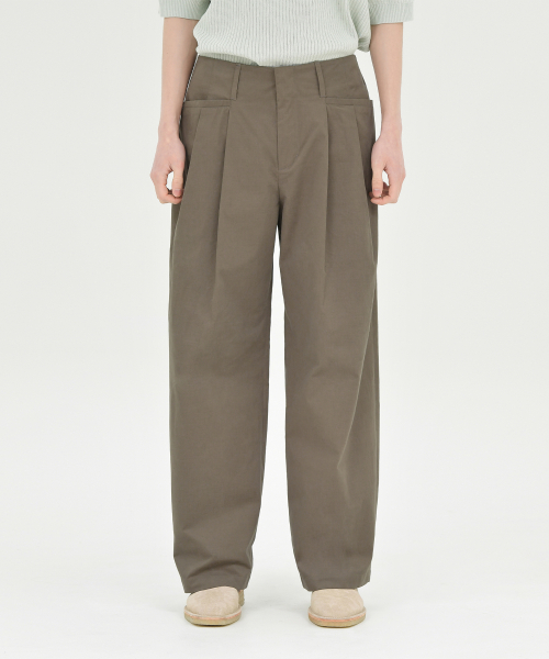 Structured Wide Pants, Brown