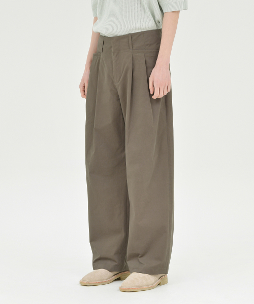 Structured Wide Pants, Brown
