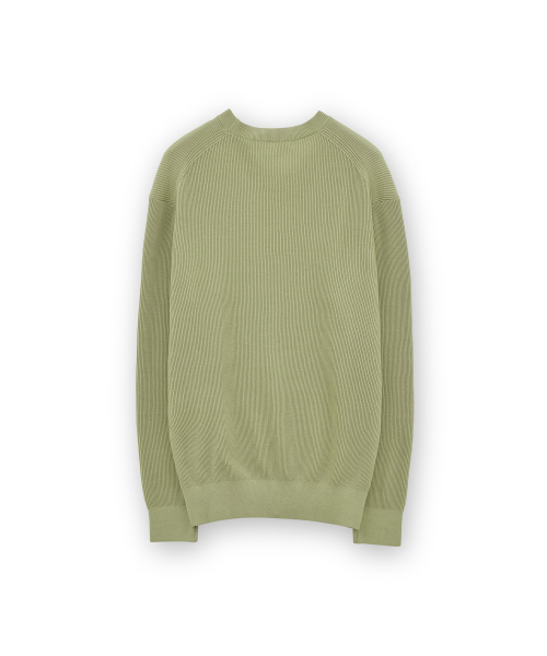 High Density Crewneck Knit, Olive Grey