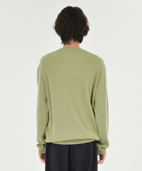 High Density Crewneck Knit, Olive Grey