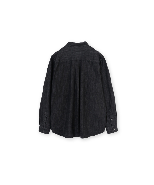 Button Down Denim Shirt, Black