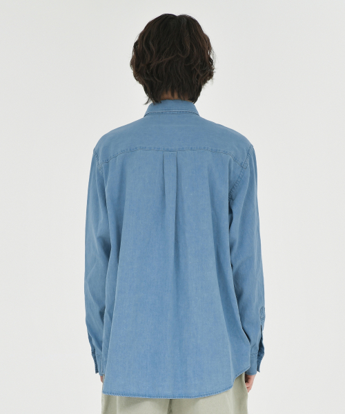 Button Down Denim Shirt, Light Blue