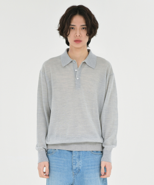 Knit Pique Shirt, Light Grey