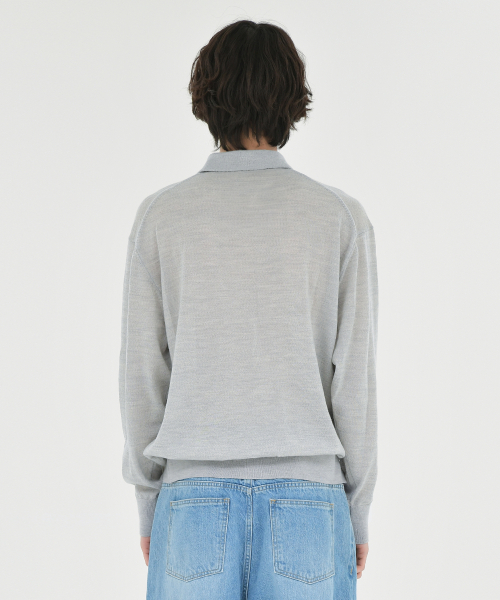 Knit Pique Shirt, Light Grey