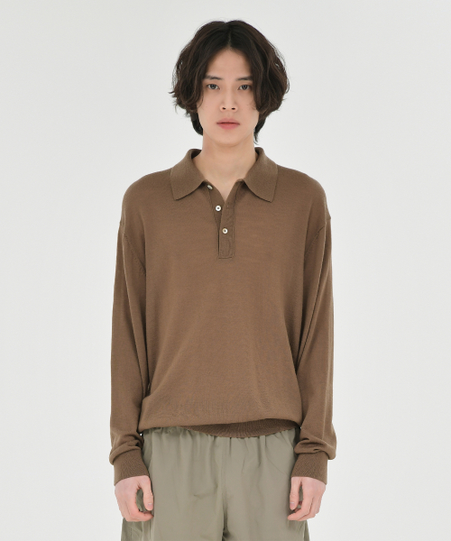 Knit Pique Shirt, Brown