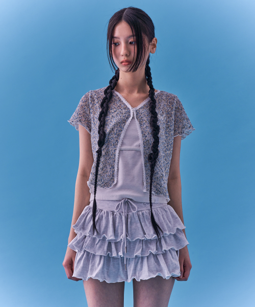 [NF] PUFF SWEAT CANCAN MINI SKIRT(MELANGE)_F24QD874