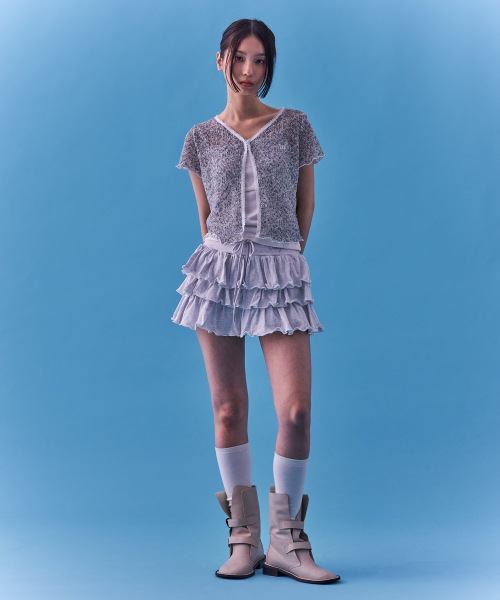 [NF] PUFF SWEAT CANCAN MINI SKIRT(MELANGE)_F24QD874