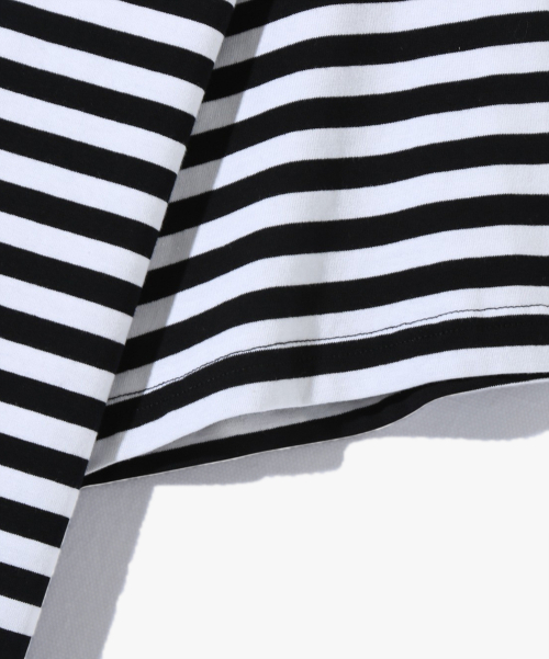 (ASI) LAYERING STRIPE HALF T-SHIRT_4 COLOR