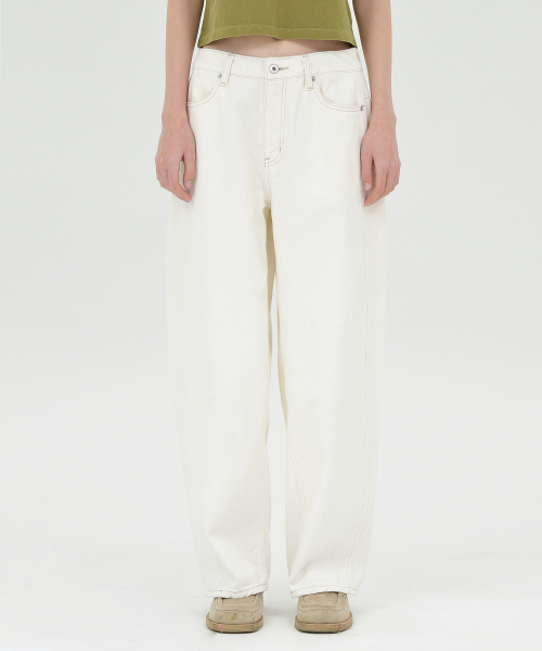W Curved Denim, Ecru