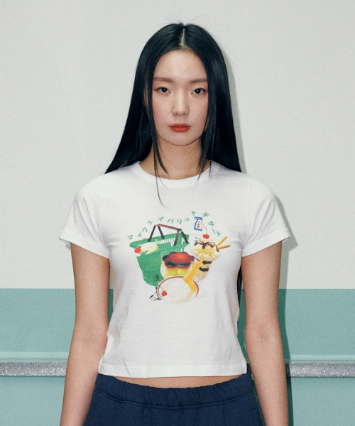 DESSERT CROP H/S TEE [WHITE]