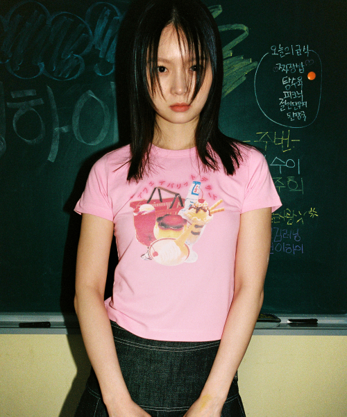 DESSERT CROP H/S TEE [PINK]