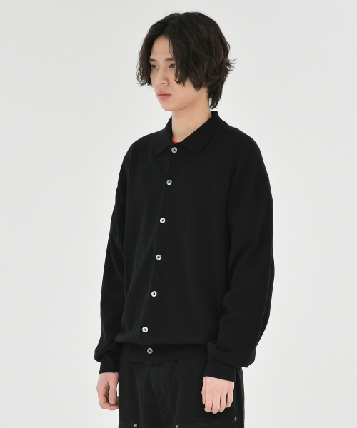 Collar Cardigan, Black
