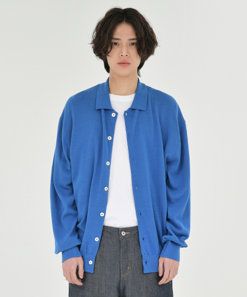 Collar Cardigan, Blue