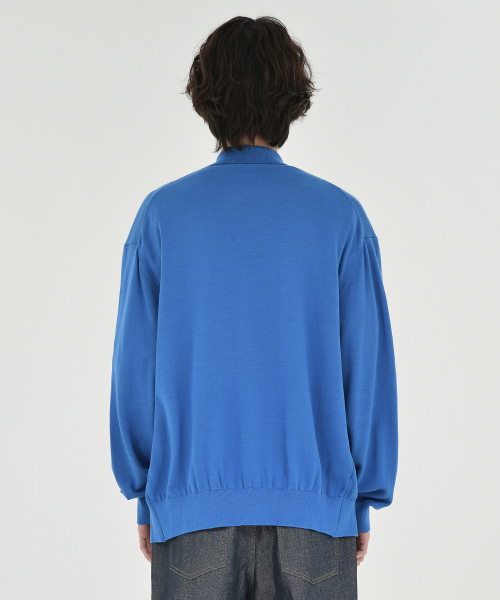 Collar Cardigan, Blue