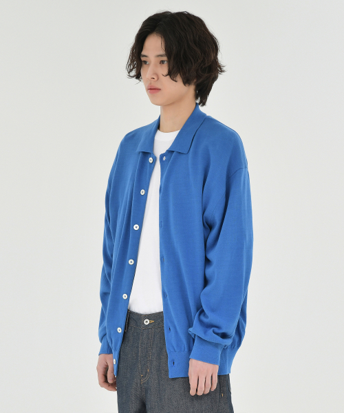 Collar Cardigan, Blue