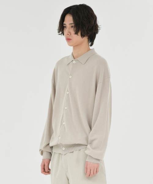 Collar Cardigan, Beige