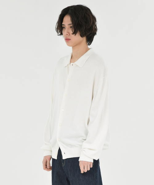 Collar Cardigan, Ivory