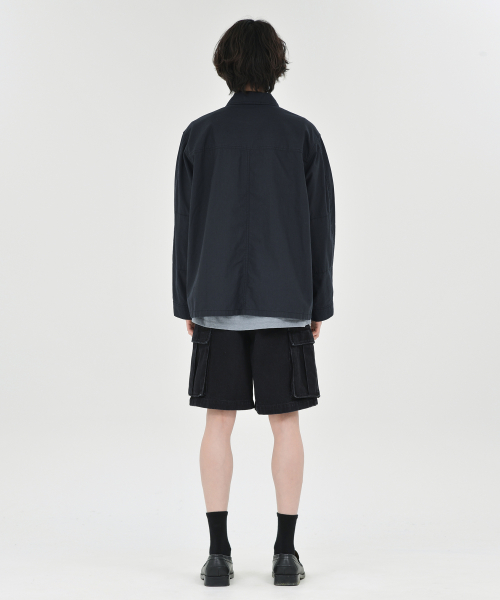 Military Shirt Jacket, Black