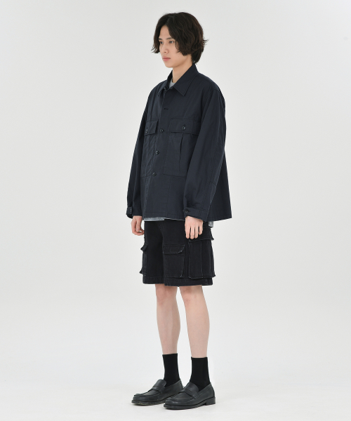 Military Shirt Jacket, Black