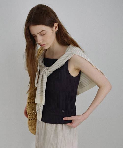 Square-Neck Sleeveless Top NEW6XE507