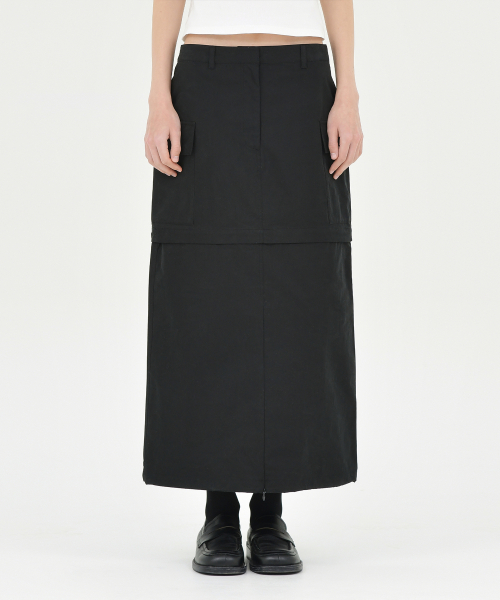 W Convertible Skirt, Black