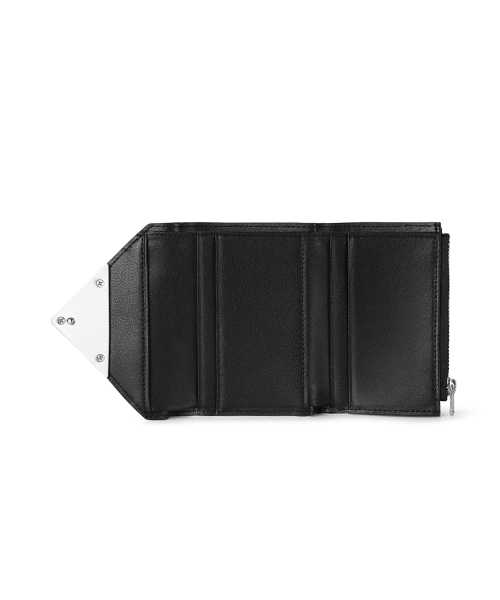 LACQUER TRIANGLE WALLET - MATT BLACK