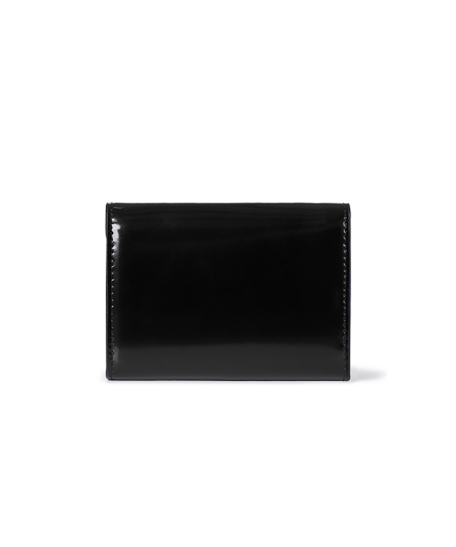 LACQUER TRIANGLE WALLET - MATT BLACK