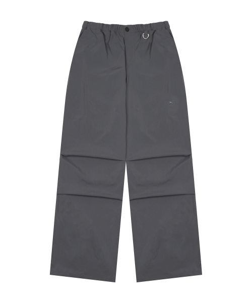 CURVED L COMFY PARACHUTE PANTS(CHARCOAL)