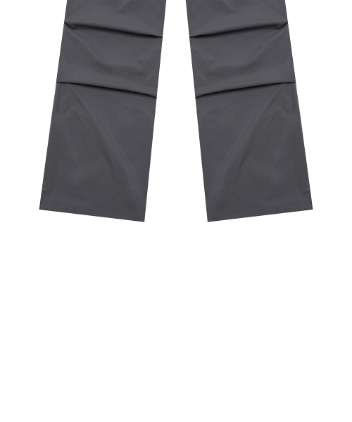 CURVED L COMFY PARACHUTE PANTS(CHARCOAL)