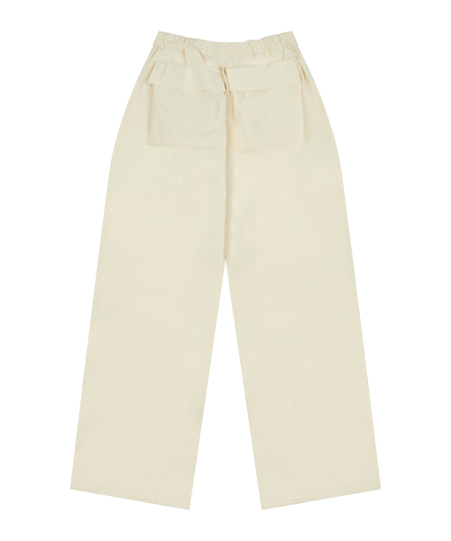 CURVED L COMFY PARACHUTE PANTS(CREAM)