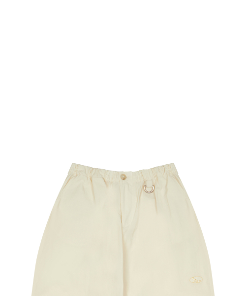CURVED L COMFY PARACHUTE PANTS(CREAM)