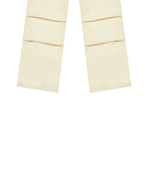 CURVED L COMFY PARACHUTE PANTS(CREAM)