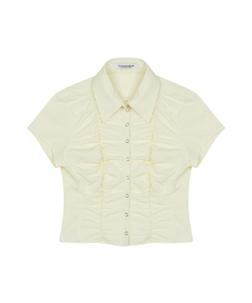 RT SHIRRING SHIRT(BEIGE)