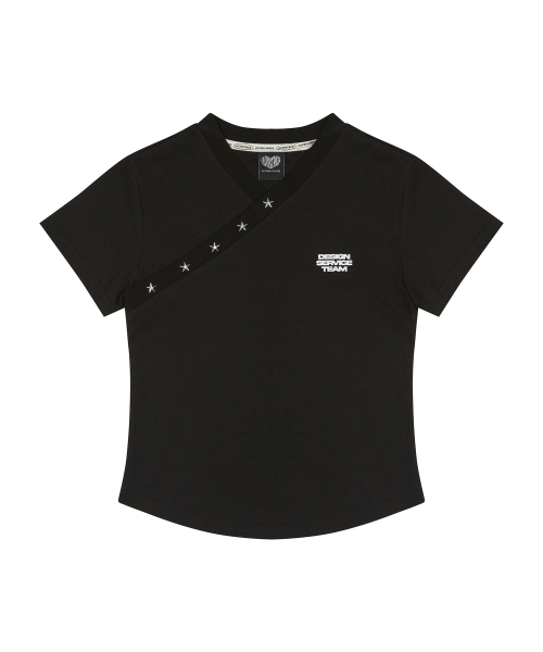 RT V NECK TEE(BLACK)