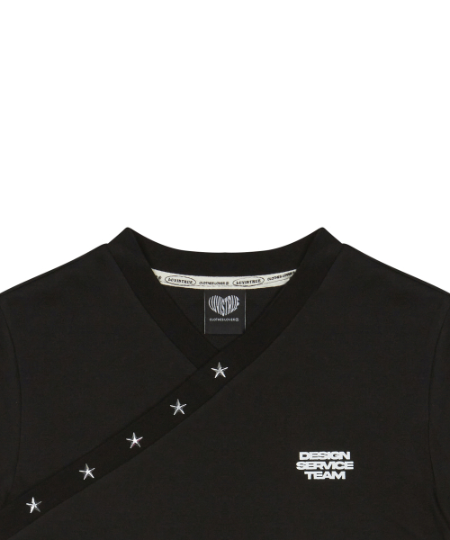 RT V NECK TEE(BLACK)