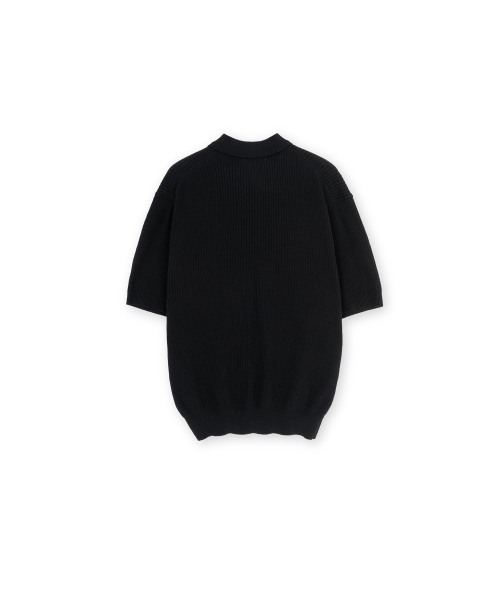 Knit Polo Shirt, Black