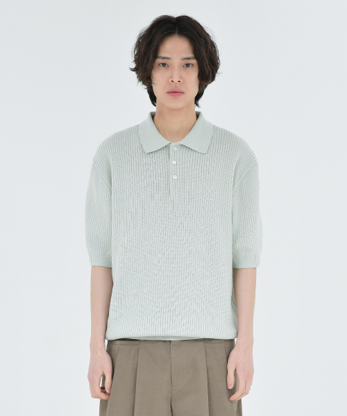 Knit Polo Shirt, Mint