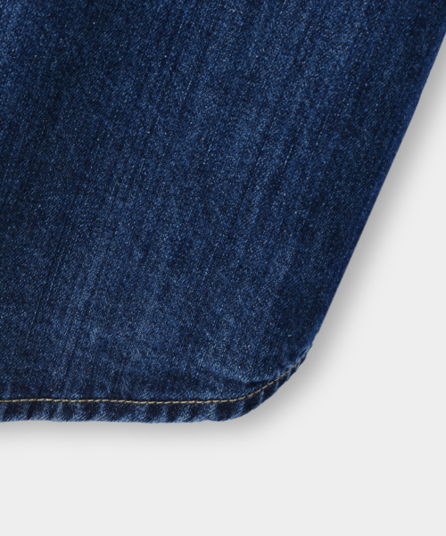 BIO WASHING WESTERN DENIM HALF SHIRT_INDIGO