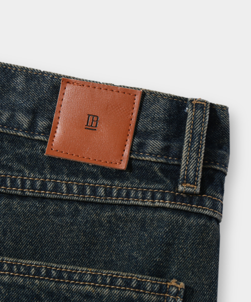 BIO WASHING CARPENDER BERMUDA DENIM PANTS_YELLOW WASHING