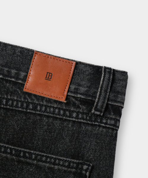 BIO WASHING CARPENDER BERMUDA DENIM PANTS_BLACK