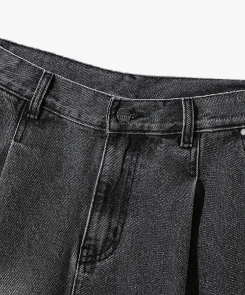 BIO WASHING CARPENDER BERMUDA DENIM PANTS_GRAY