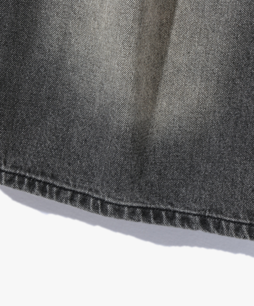 BIO WASHING CARPENDER BERMUDA DENIM PANTS_GRAY