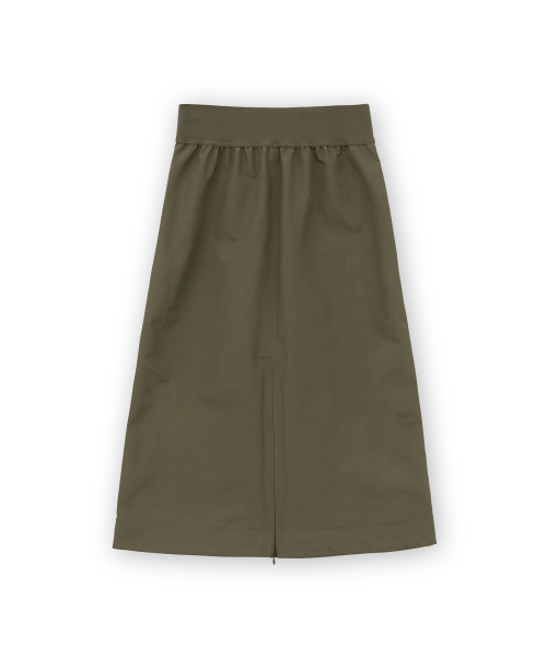 W Shirring Skirt, Olive