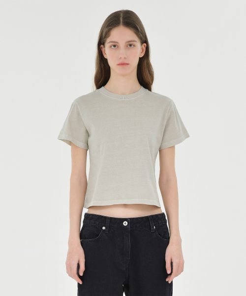 W Washed Baby T Shirt, Washed Beige
