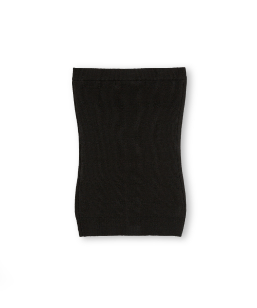 W Button Knit Bustier, Black