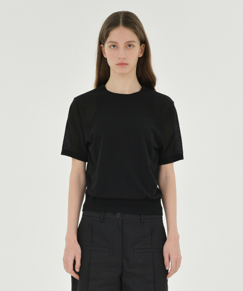 W Essential Half Knit, Black